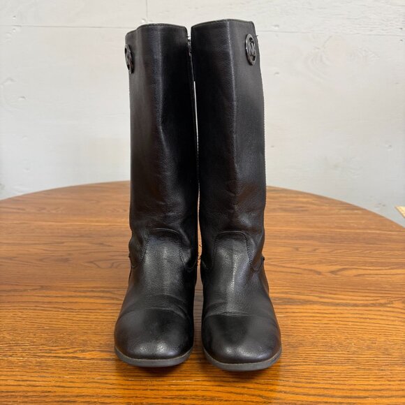 Michael Kors Emma Lily Side Zipper Black Boots Girls Size 4 - Picture 1 of 12